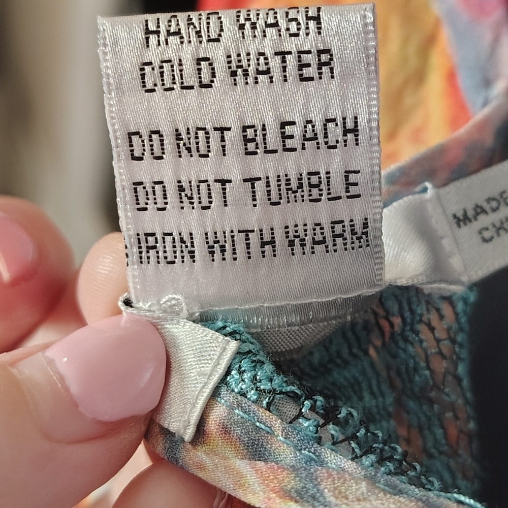 Faratelli Multi-colored Women's XL Artsy Sleevely Flowy Layered Top - Picture 10 of 10